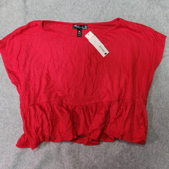 AQUA Women's Flounce Blouse Top - Size M Medium - NEW w/ TAGS - Picture 2 of 4